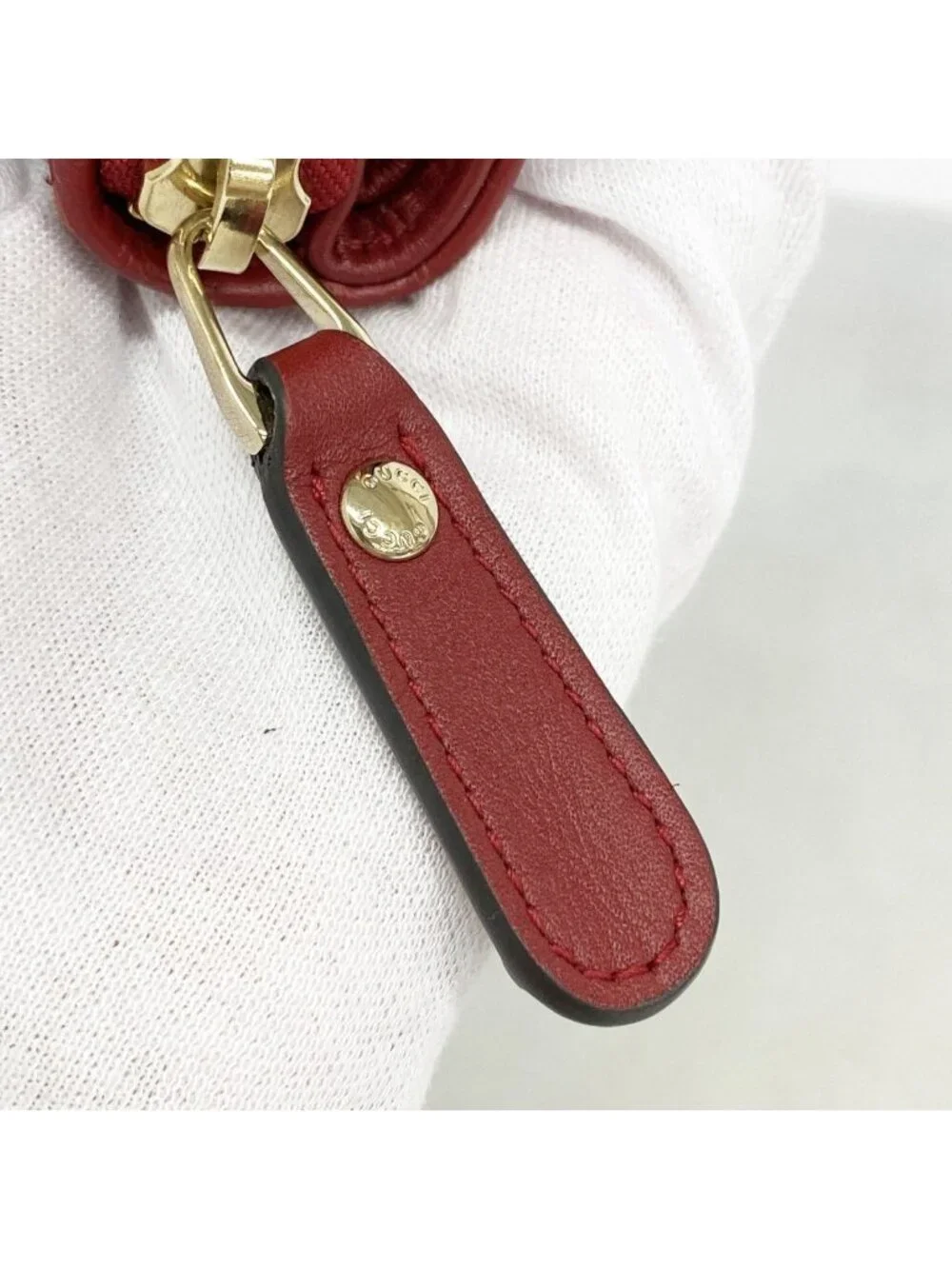 Gucci Wallet Micro Guccissima Leather Bordeaux Champagne Gold - Picture 7 of 8